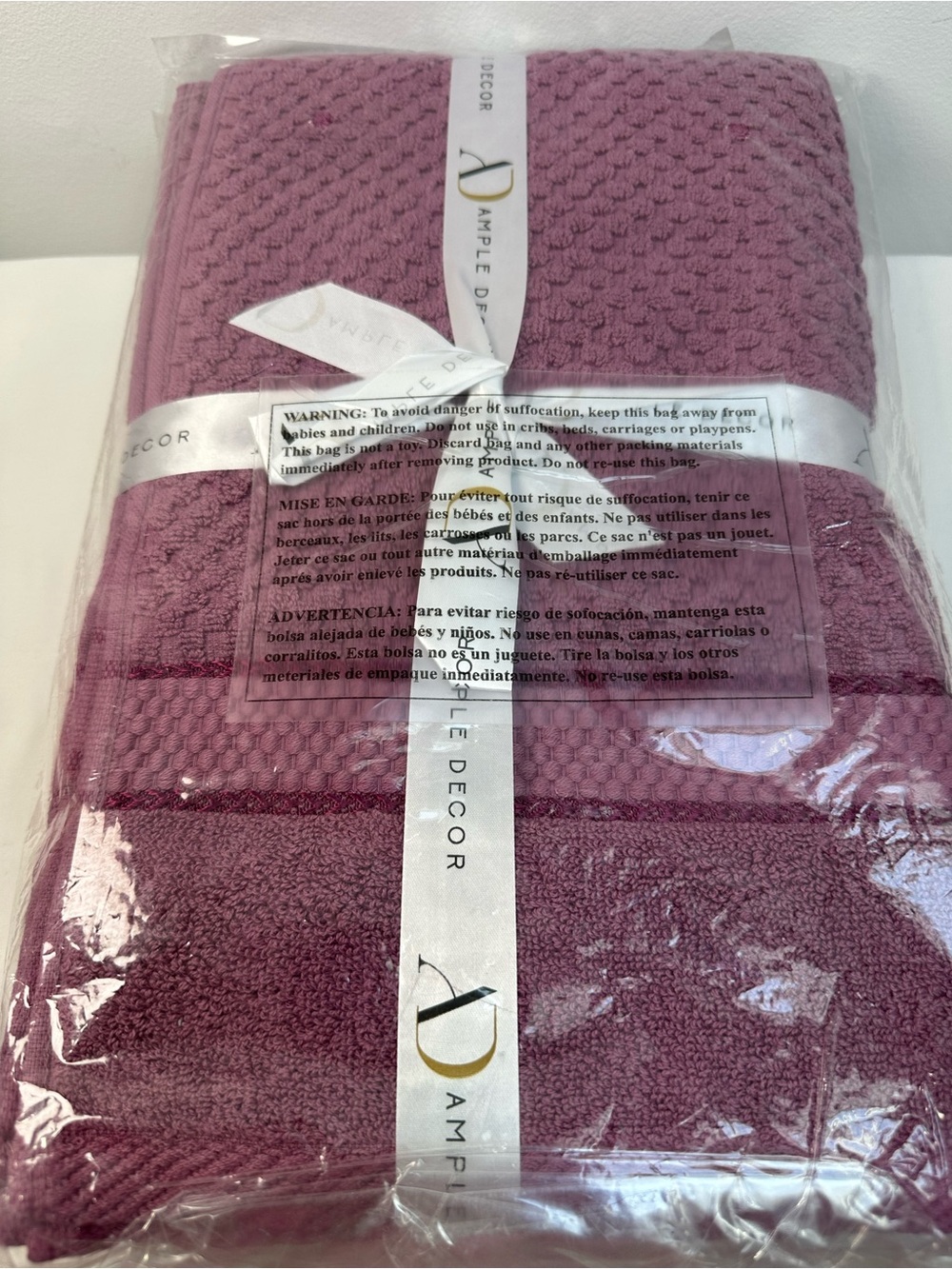 Hand Towels 18”x28” Cotton Plum (Set of 4) NEW - Picture 2 of 5